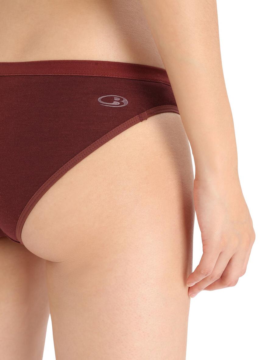 Bielizny Icebreaker Merino Siren Bikini Briefs Damskie Czerwone | PL 1230ILHS